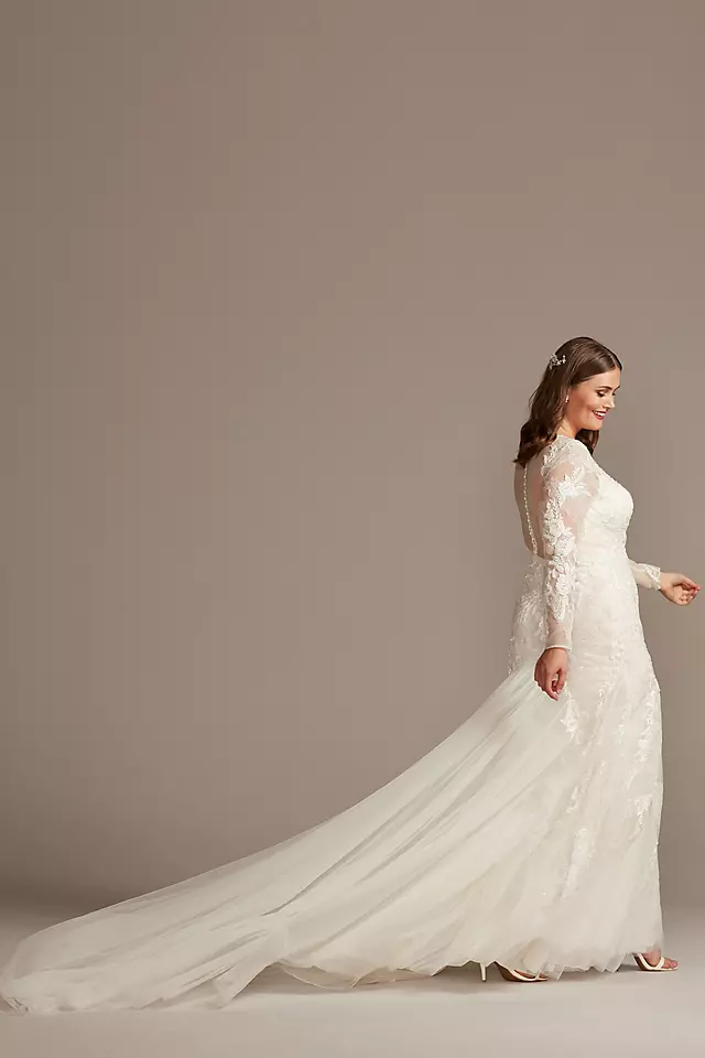As Is Beaded Floral Plus Size  Wedding Dress Image 2
