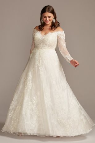 david bridal plus size white dresses