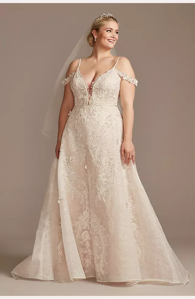 As Is Beaded Applique Plus Size Wedding Dress Image