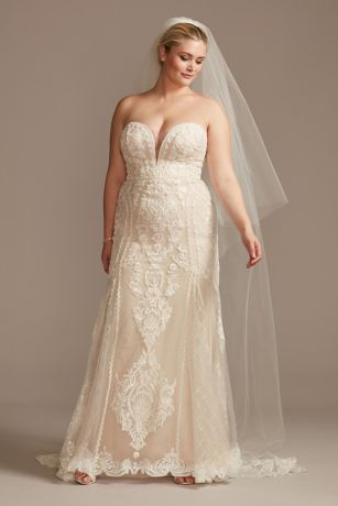 fishtail wedding dress plus size