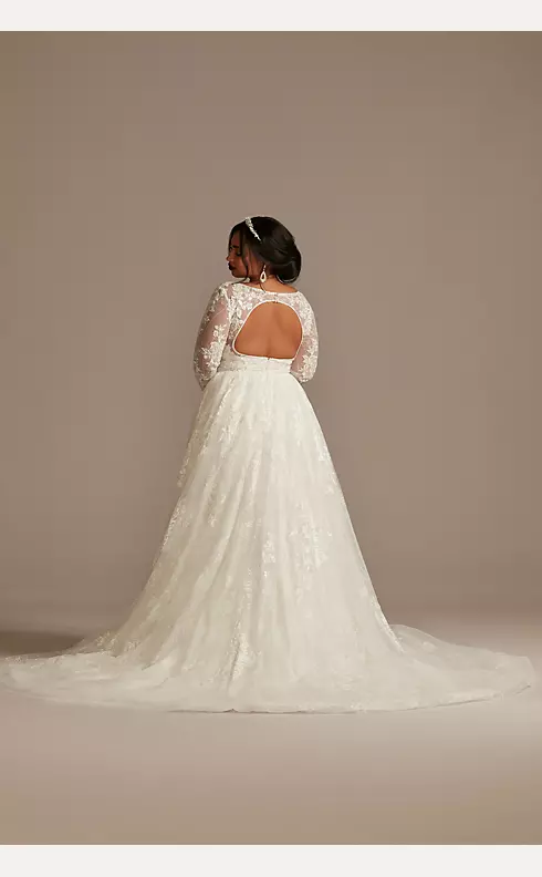 As Is Long Sleeve Open Back Plus Wedding Dress Image 2