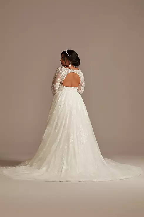 Lace Long Sleeve Keyhole Back Wedding Dress Image 2