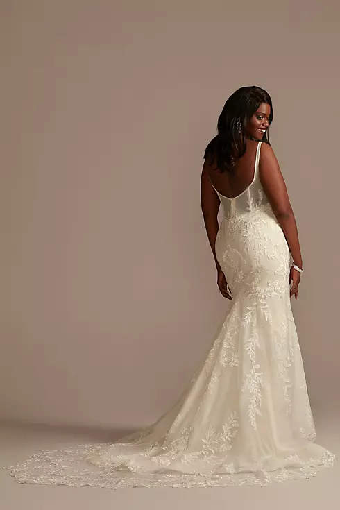 Lace Wedding Dress with Cutout Train Image 2
