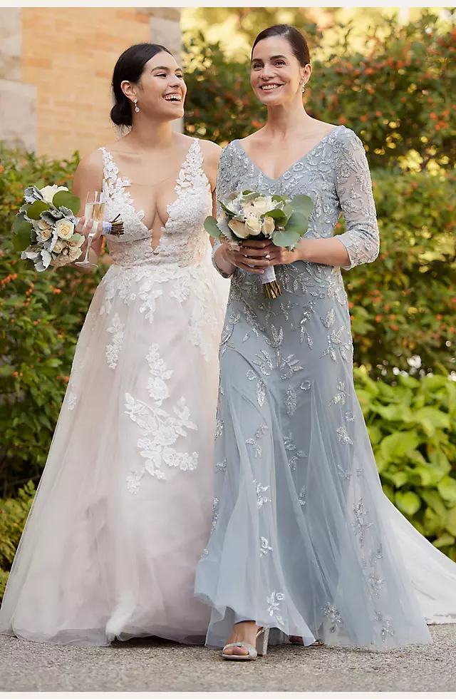 Plunging Neckline Wedding Dresses & Plunge V-neck Bridal Gowns - VQ