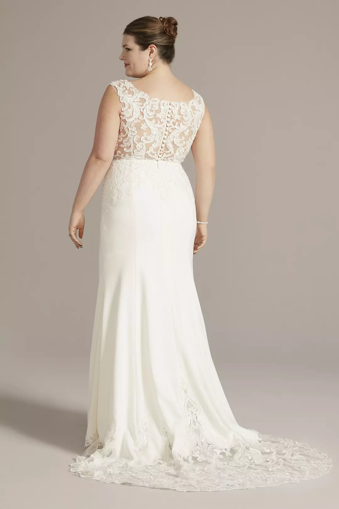Applique Mermaid Wedding Dress with Lace Train | David's Bridal