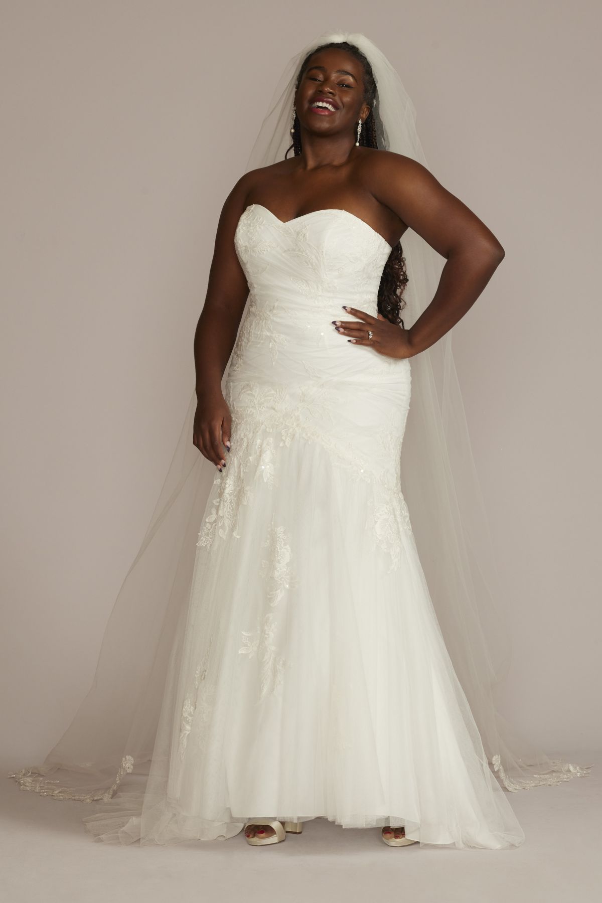 Satin V-Neck Tea Length A-Line Dress