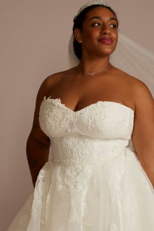 Tiered Floral Tall Plus Ball Gown Wedding Dress | David's Bridal