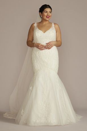 MultiLace Tank VNeck Mermaid Wedding Dress David's Bridal