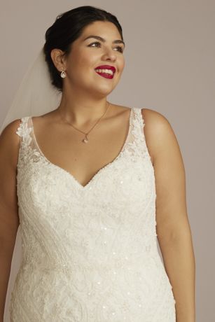 MultiLace Tank VNeck Mermaid Wedding Dress David's Bridal