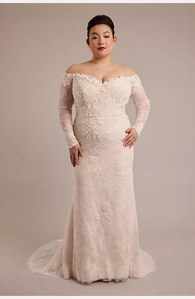 Long Sleeve Lace Mermaid Wedding Dress Image