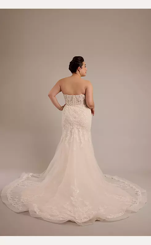 Tulle and Beaded Lace Mermaid Wedding Dress Image 2