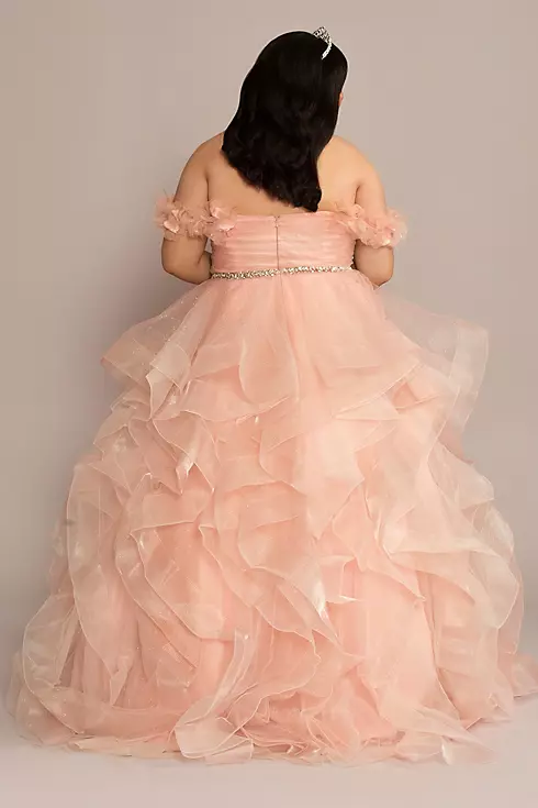 Ruffle Tulle Quince Dress with Convertible Straps Image 7