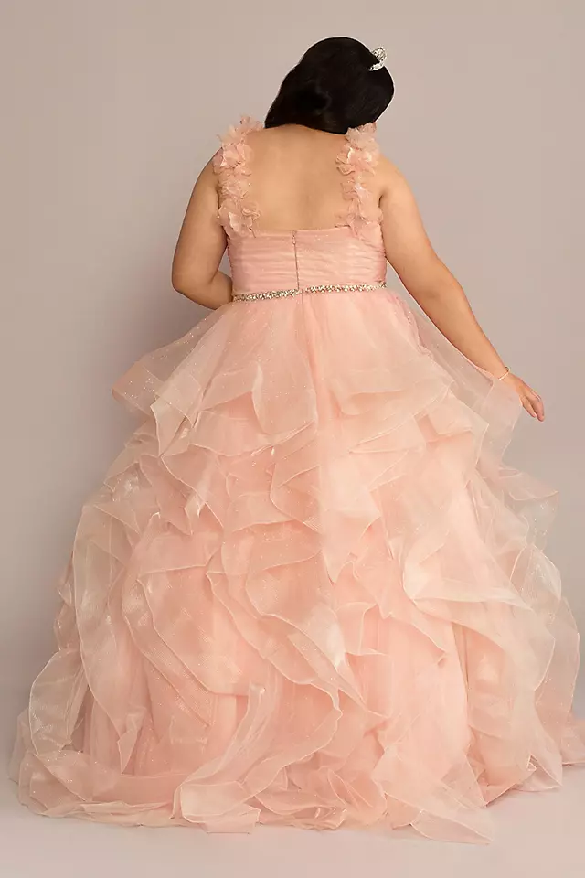 Ruffle Tulle Quince Dress with Convertible Straps Image 5