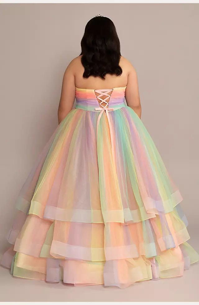 Multicolor 3-Tier Quince Dress with Corset Back Image 5