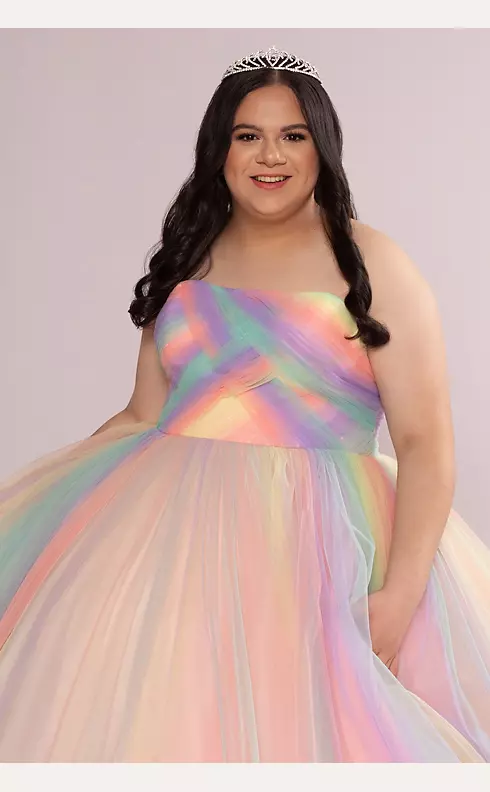 Multicolor 3-Tier Quince Dress with Corset Back Image 2