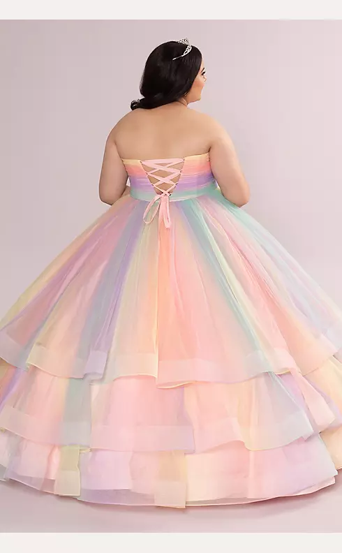 Multicolor 3-Tier Quince Dress with Corset Back Image 3