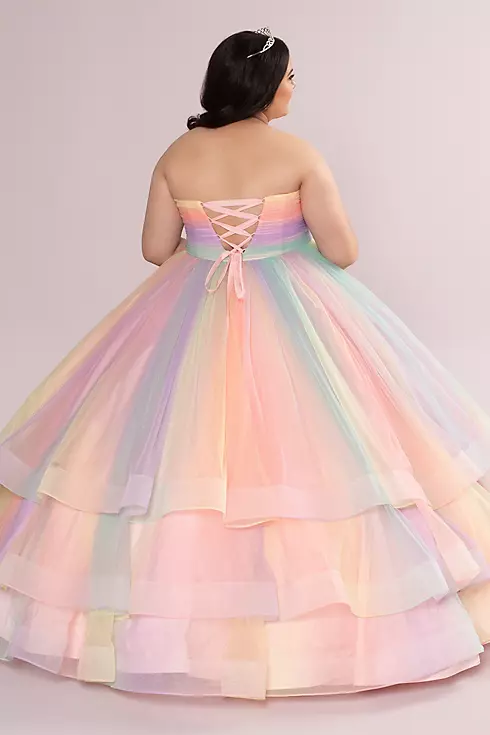 Multicolor 3-Tier Quince Dress with Corset Back Image 3