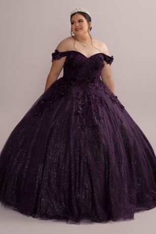 quinceanera dress purple with black