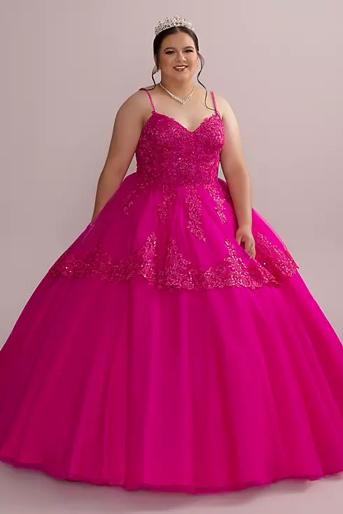 Corded Lace Quince Ball Gown with Bolero Image 1