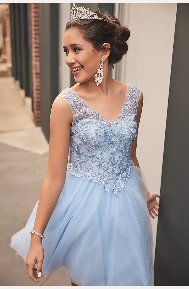 Two-Piece Embellished Lace Quince Gown Image 7