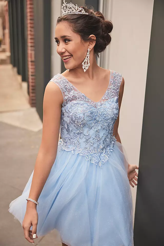 Two-Piece Embellished Lace Quince Gown Image 7