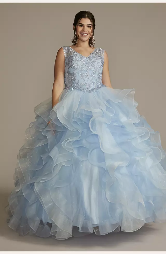 Two-Piece Embellished Lace Quince Gown Image