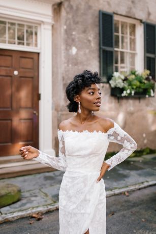 As Is Floral Lace Long Sleeve Plus Wedding Dress | David's Bridal