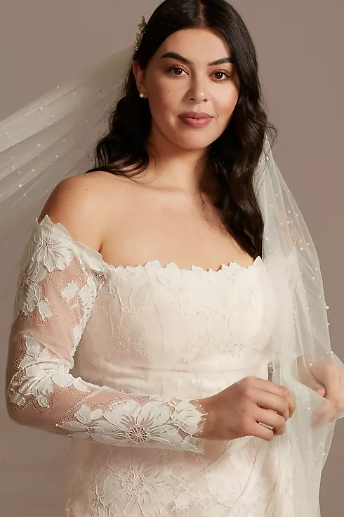 As Is Floral Lace Long Sleeve Plus Wedding Dress Image 3