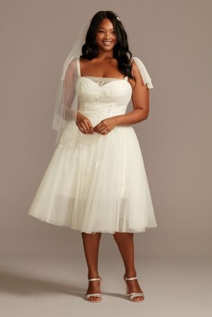 aline plus size short wedding dresses