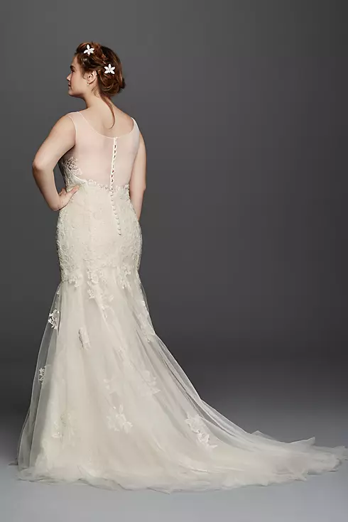 As-Is Illusion Tank Plus Size Wedding Dress Image 2