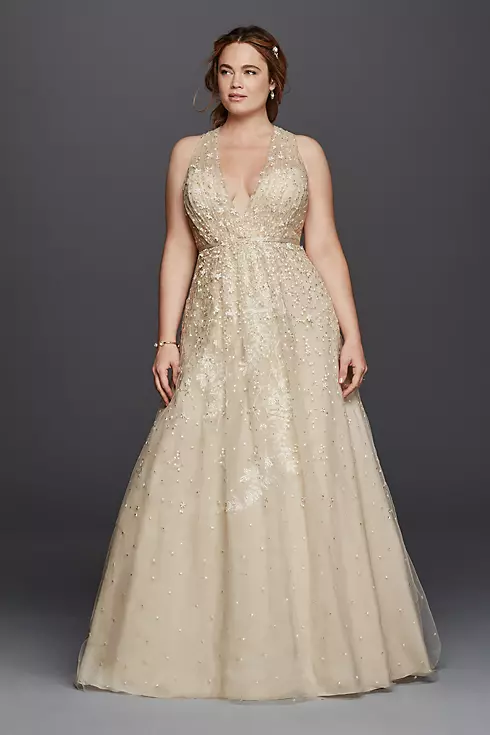 As-Is A-Line Wedding Dress with Plunging V-Neck Image 1