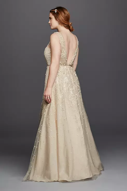 As-Is A-Line Wedding Dress with Plunging V-Neck Image 3