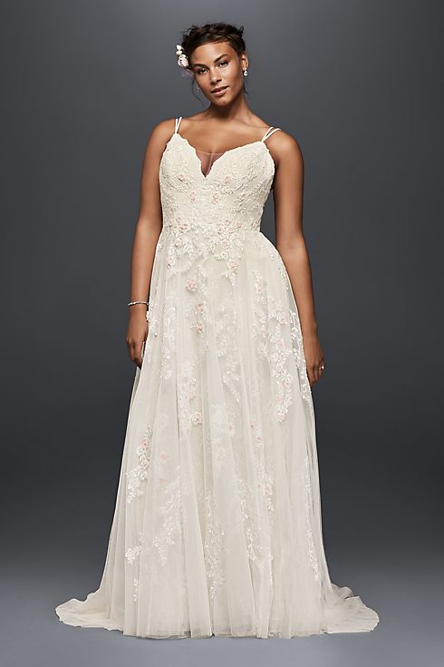 As-Is Scalloped A-Line Plus Size Wedding Dress Image 4