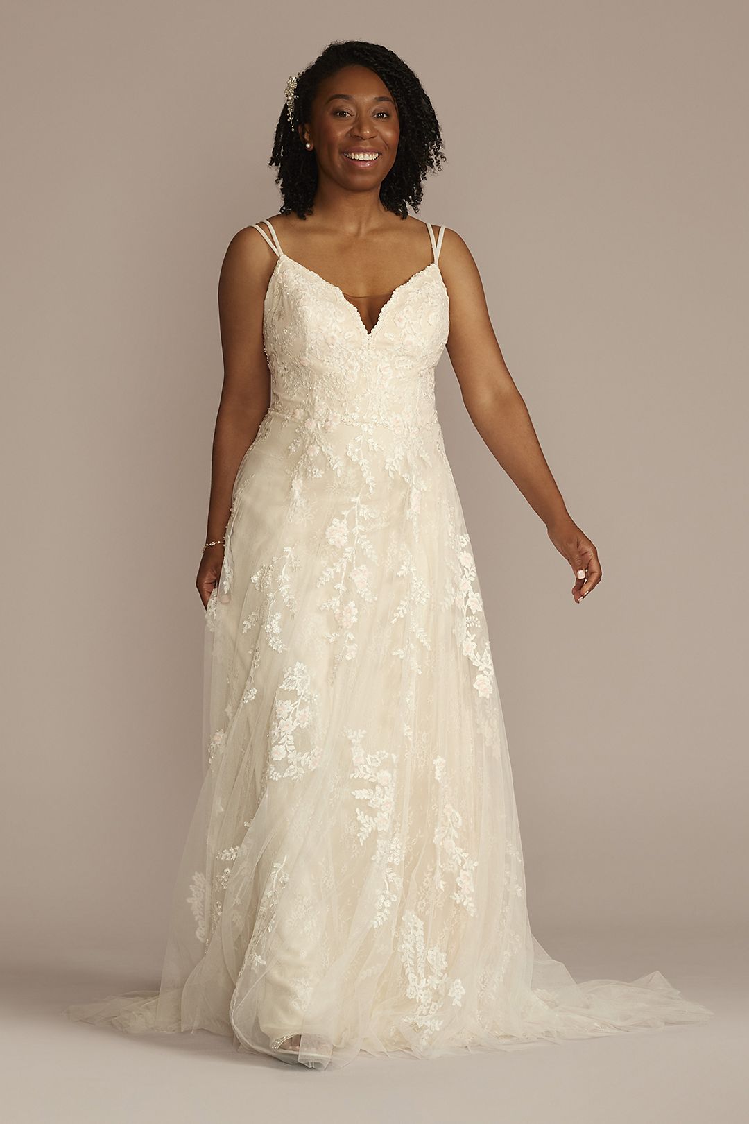 A-Line Wedding Dress with Double Straps Image 4