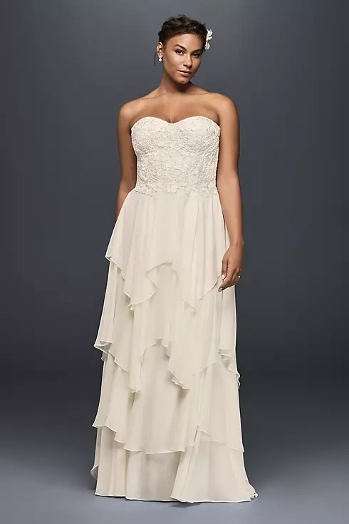 Tiered Chiffon A-Line Wedding Dress Image 1
