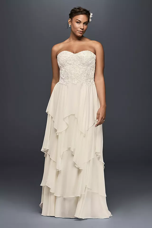 Tiered Chiffon A-Line Wedding Dress Image