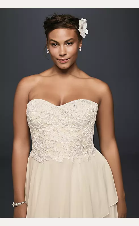 Tiered Chiffon A-Line Wedding Dress Image 3