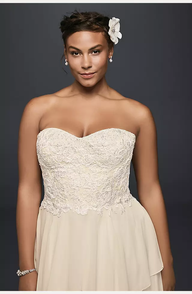 Tiered Chiffon A-Line Wedding Dress Image 3