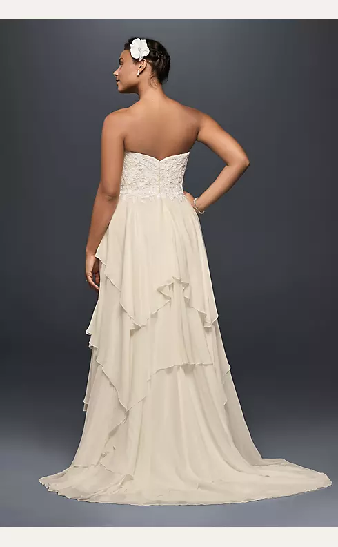Tiered Chiffon A-Line Wedding Dress Image 2