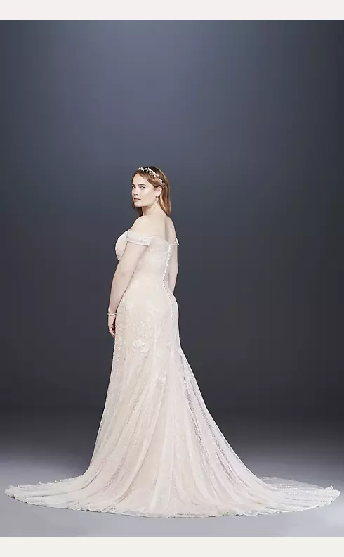 As-Is Swag Sleeve Layered Plus Size Wedding Dress Image 2