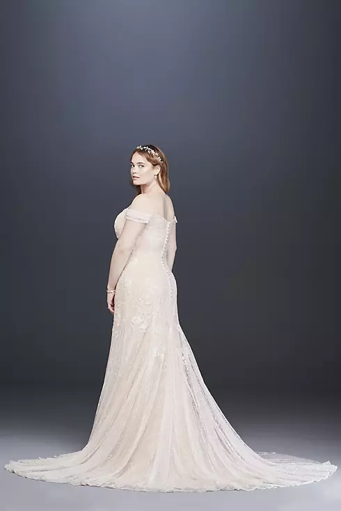 Swag Sleeve Layered Lace Wedding Dress Image 2