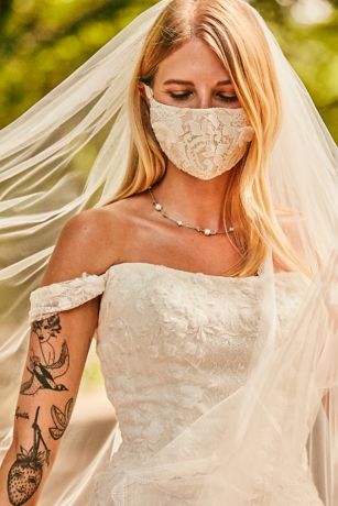 Orange Lace Wedding Dress