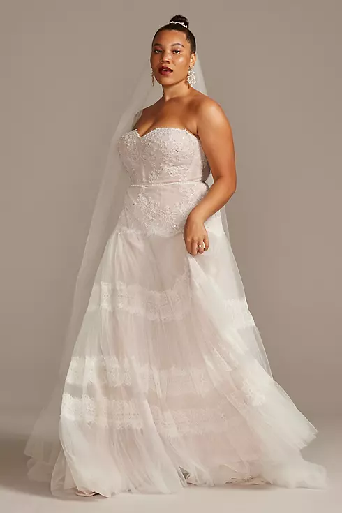 As Is Banded Lace Plus Size Wedding Dress Image 1