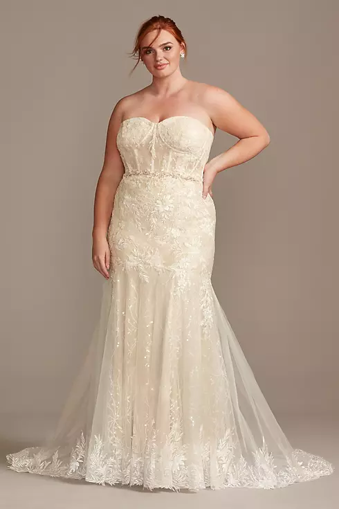 Embellished Lace Corset Bodice Wedding Dress Image 1