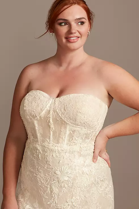 Embellished Lace Corset Bodice Wedding Dress Image 3