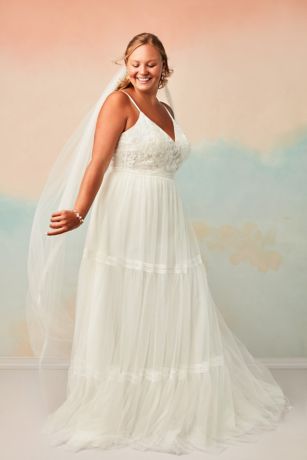 Corset Chiffon Dress From David s Bridal