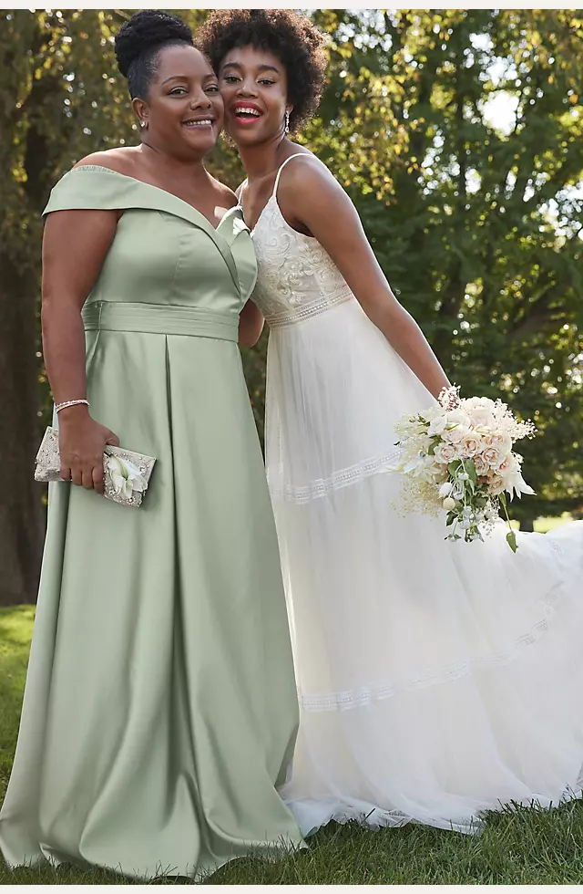Corset Bodice Tiered Chiffon A-Line Wedding Dress Image 6