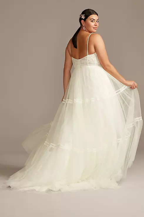 Corset Bodice Tiered Chiffon A-Line Wedding Dress Image 2