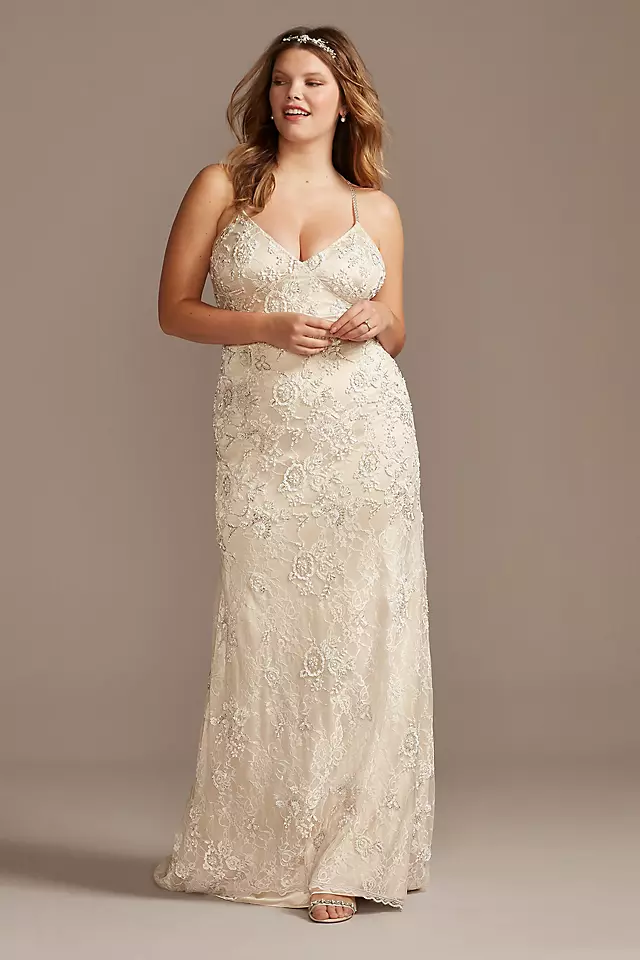 As Is Sequin Plus Size Lace Wedding Dress Image