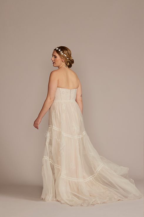 Strapless Chiffon A-Line Wedding Dress Image 4